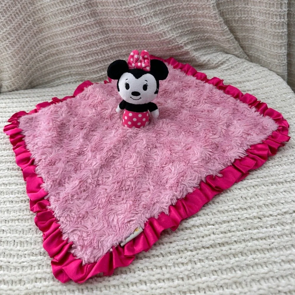 Disney Hallmark Itty Bittys Minnie Mouse Plush Baby Lovey Security Blanket Satin